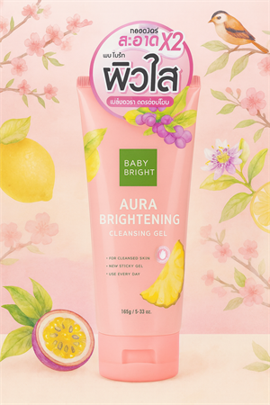 Гель для умывания с жожоба, фруктовыми кислотами и солодкой "Сияние" Baby Bright 185гр. (Таиланд) 235849122