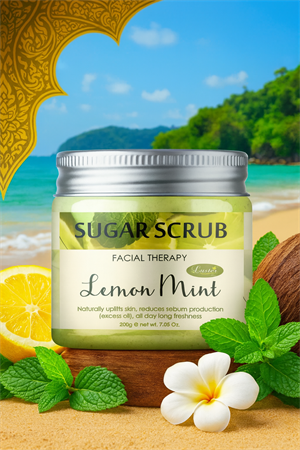 Сахарный скраб для лица с маслами цедры лимона и мяты LUSTER 200мл. (Корея) wyGdoqcThbRUfmSdyCGmG0