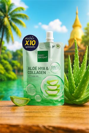 Гель для лица Алое, Гиалуроновая кислота и Коллаген Baby Bright 50гр (Таиланд) 00-00031803