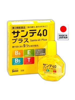 Капли глазные, возрастные, с витамином E,B6 и таурином для профилактики Sante 40 Plus 12мл (Япония) - фото 7612