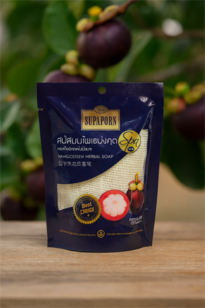 Мыло-мочалка натуральное Мангостин Supaporn 70гр (Таиланд) 00-00027073