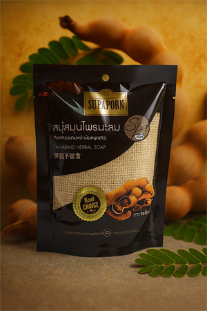 Натуральное тайское мыло-мочалка с Тамариндом Supaporn 70гр, Таиланд 00-00027521