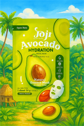 Маска для лица тканевая Питание и Увлажнение с Авокадо JOJI 30гр (Таиланд) 00-00032664