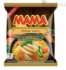 Тайская лапша б/п МАМА со вкусом "Желтый Карри", 90гр брикет