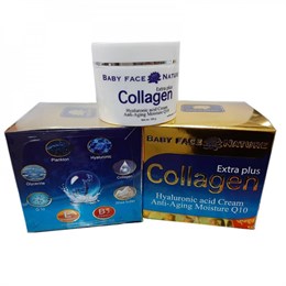 Крем для лица, экстра коллаген с гиалуроновой кислотой Collagen Extra Plus Baby Face Q10, 100гр 00-00028901