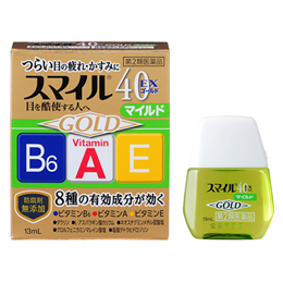 Капли глазные, для профилактики старения и здоровья зрения Lion Smile 40EX Gold mild 12мл (Япония)