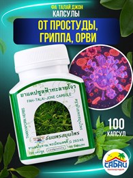 Травяной концентрат Фа Талай Джон 8мг от простуды, гриппа, ОРВИ THANYAPORN 100шт (Таиланд)